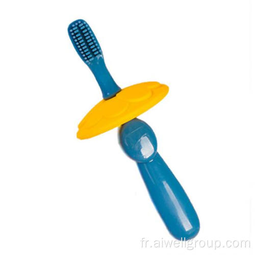 Brosse à dents en silicone de forme de fleur de bébé douce